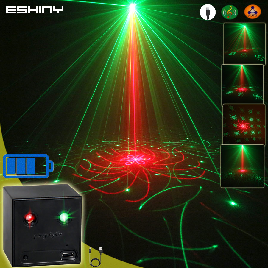Home Cinema Led Projector - ESHINY Mini 2in1 Ricaricabile R&G Laser