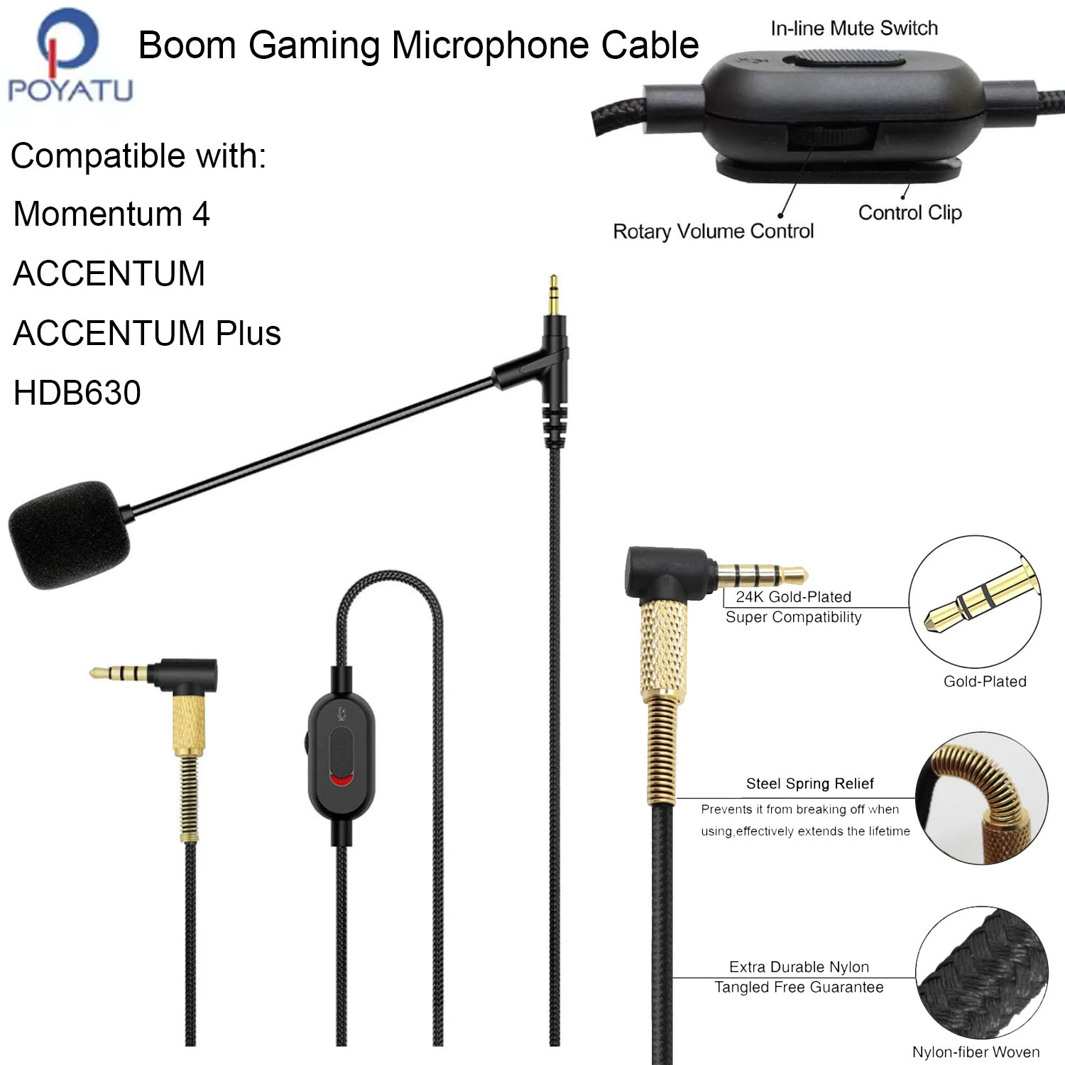 Sennheiser Headphone Momentum 4 - Cavo per cuffie Boom Mic per