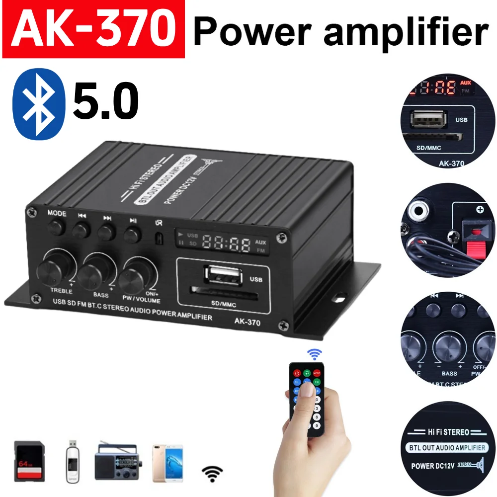 Amplificatore Bluetooth AK-370 - Home Cinema Hall recensione e prezzo