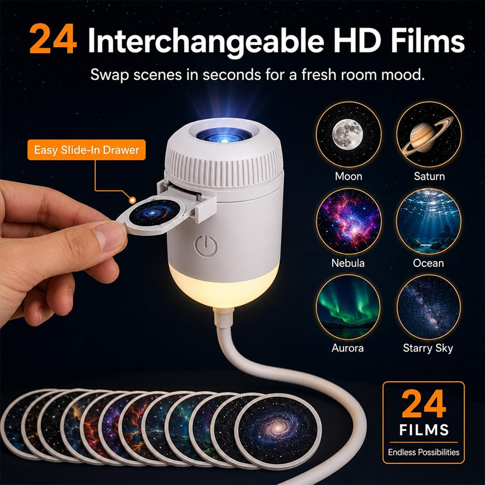 Proiettore Rotante a 24 Diapos - Home Cinema Led Projector recensione e prezzo