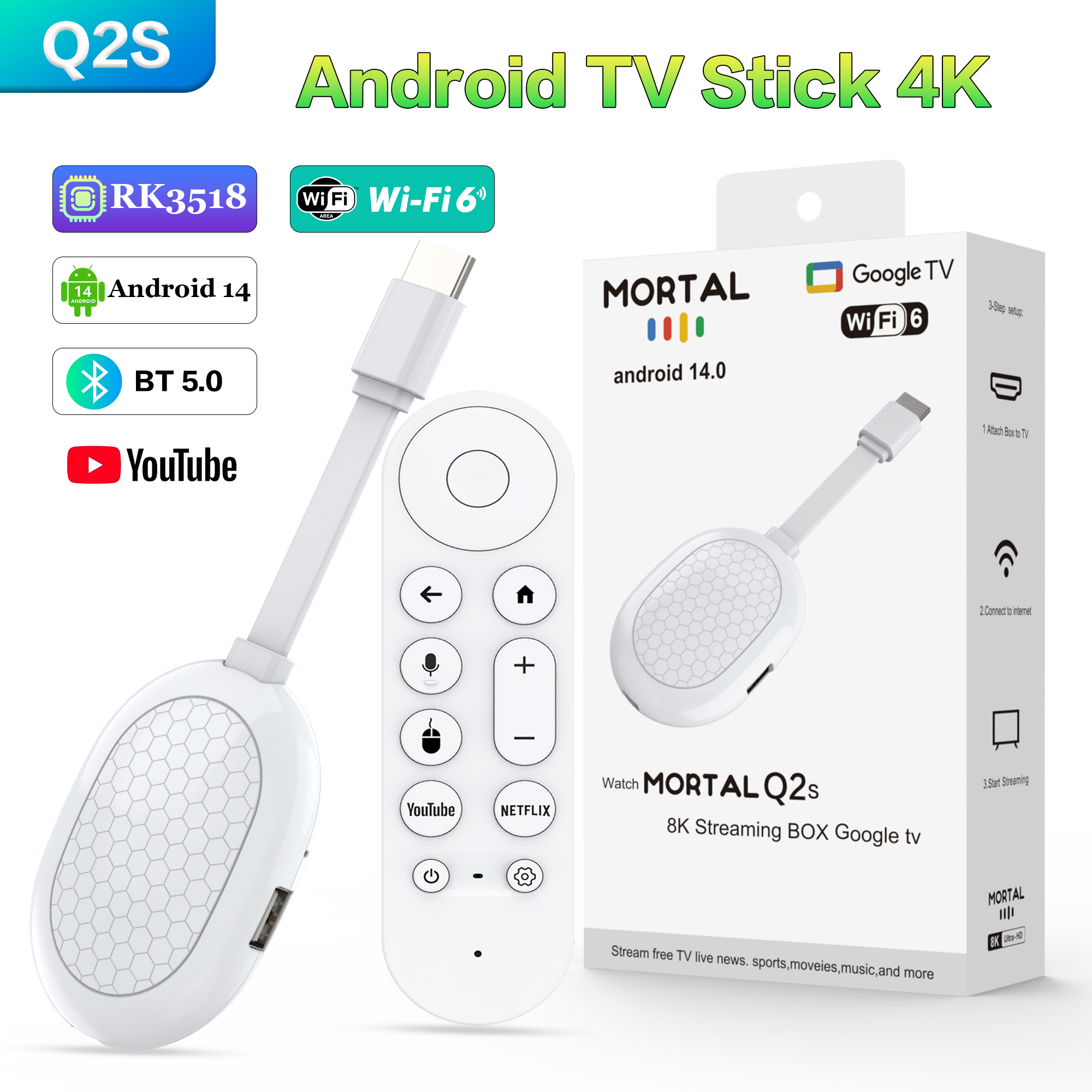 Nuovo Smart TV Stick Q2S Andro - 4K Media Player recensione e prezzo